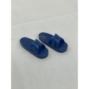 Barbie Ken Doll Blue Slides Shoes Mattel Miniature Footwear